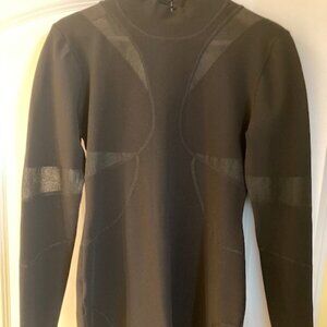 Herve Leger x Law Roach bodycon black dress with mesh insets